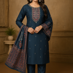 Elegant Floral Printed Cotton Suit Set